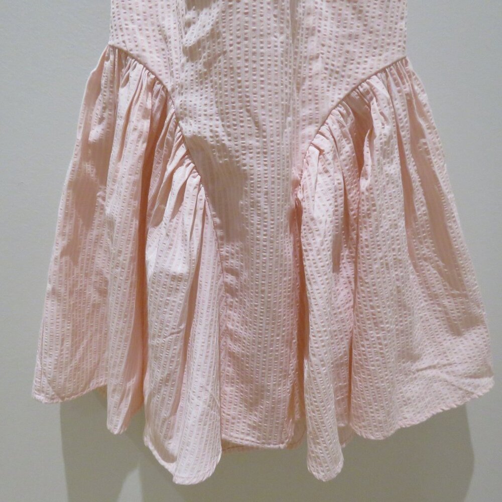 LUCY IN THE SKY Striped Crinkle Halter Dress in Pink Cocktail Pastel - Size M - Picture 5 of 15